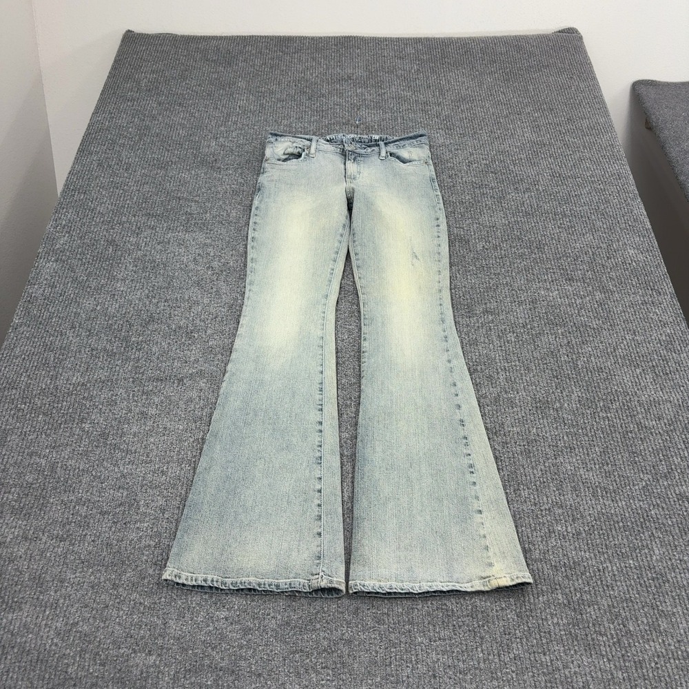 GUESS Jeans Womens 27 Light Wash Cotton Spandex Flare Leg Y2K Style